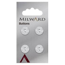Milward Knap - 0288 - Hvid - 13 mm - 4 stk