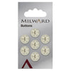 Milward Knap - 0331 - offwhite - 13 mm - 7 stk