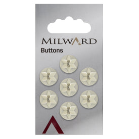 Milward Knap - 0331 - Offwhite - 13 mm - 7 stk