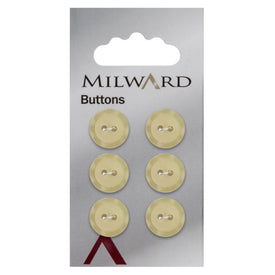 Milward Knap - 0336 - Lysgul - 14 mm - 6 stk