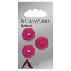 Milward Knap - 0390 - rød glimmer- 18 mm - 3 stk