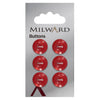 Milward Knap - 0391 - Rødblank - 14 mm - 6 stk