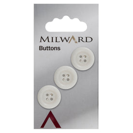 Milward Knap - 0850 - Hvid - 17 mm - 3 stk