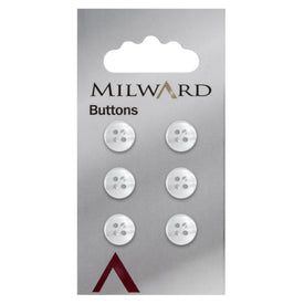 Milward Knap - 0858 - Hvid - 10 mm - 6 stk