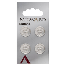 Milward Knap - 0870 - Transparent blomster - 15 mm - 4 stk