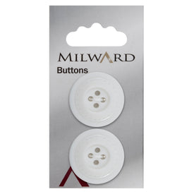 Milward Knap - 0888 - Hvid - 28 mm - 2 stk