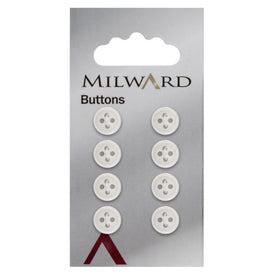 Milward Knap - 0907 - Hvid - 10 mm - 8 stk