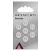 Milward Knap - 0908 - Hvid - 11 mm - 7 stk