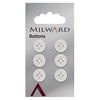 Milward Knap - 0909 - Hvid - 13 mm - 6 stk