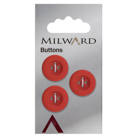 Milward Knap - 0934 - Rød - 18 mm - 3 stk