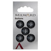 Milward Knap - 0946 - sort- 15 mm - 5 stk