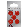 Milward Knap - 1088 - rød - 15 mm - 5 stk