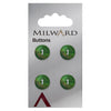Milward Knap - 1092 - Grøn - 13 mm - 4 stk