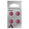 Milward Knap - 1097 - Lyserød blank - 13 mm - 4 stk
