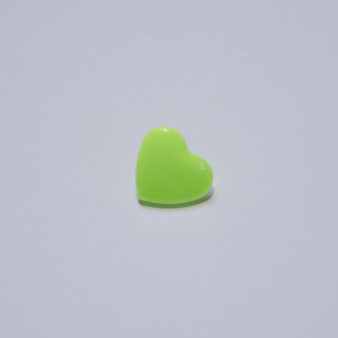 KAM-knapper - Hjerte - Str. 20 - Neon grøn