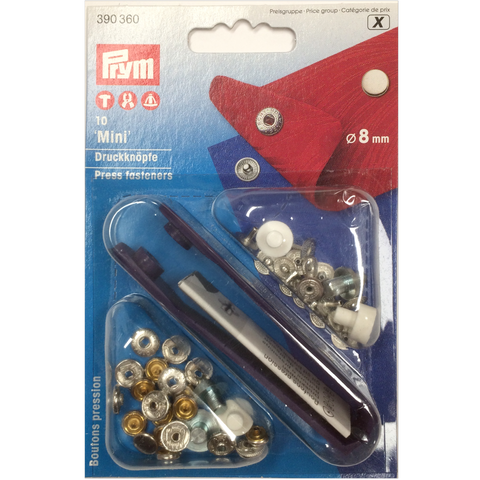 Prym - Metaltrykknapper - Sølv - 8 mm