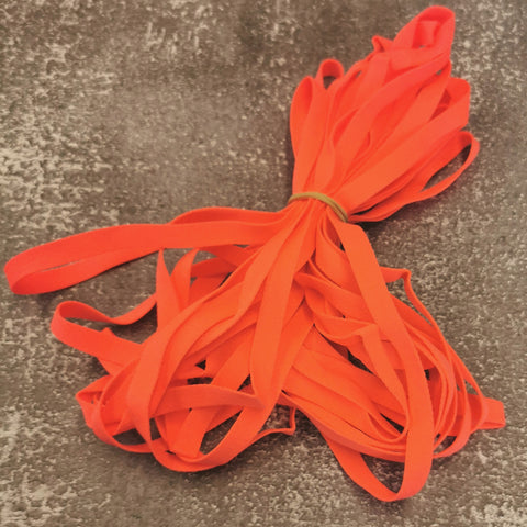 Elastisk snørre - 10 mm - neon orange - 10 meter