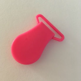 Plastic sutteclips / seleclips - Neon pink - 10 Stk
